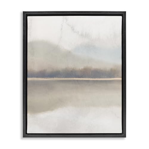 Foggy Lake Landscape, 17 x 21 Inch Canvas in Floater Frame
