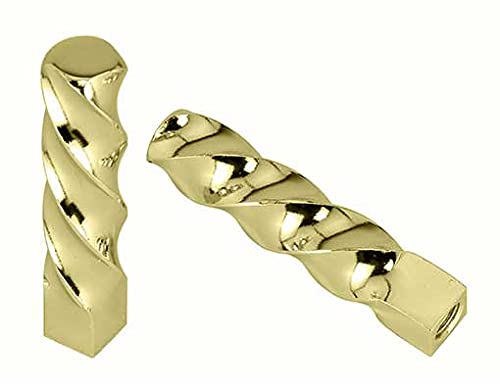 Lowrider Gold Twisted Biek Pegs. Twisted Bicycle Pegs with 24t for Rear Coaster Wheels. W=1/2 inch L=3 inch Bikes, Beach Cruisers, BMX, Bikes with 3/8 axles.