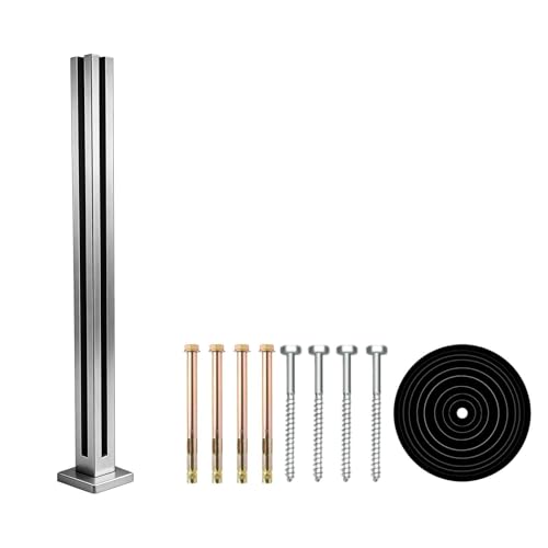 VoTwoofv Glass Railing Corner Post 35.8" - 304 Stainless Steel