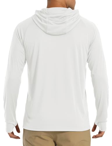 Image of MAGCOMSEN Men's Hooded UPF 50+ Sun Protection T Shirts Long Sleeve Athletic Fishing Shirts Rash Guards
