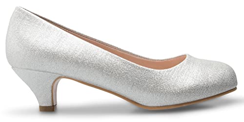 Image of Olivia K Women's Classic Closed Toe Kitten Heel Pumps | Dress, Work, Party Low Heeled