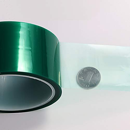 High Temperature Green Powder Coating Masking PET Tape, Ideal for Painting Powder Coating Anodizing Applications, 0.06mm Thickness, 33m Length, 50mm Width