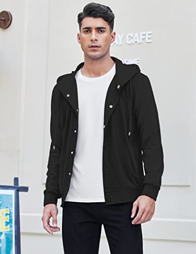 Image of COOFANDY Men's Fashion Hooded Varsity Jacket Classic Fit Premium College Jacket