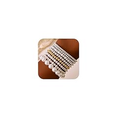 8pcs-Gold silver pearl