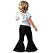 Pants for Girls Toddler Kids Girls Bell Bottom Jeans Ruffle Flare Denim Pant Trousers High Waisted Wide Leg Pants Skinny Leggings (Black, 1-2 Years)