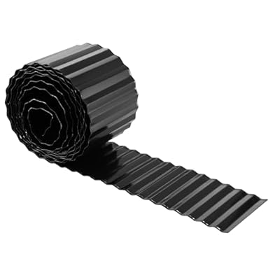 Corrugated Metal Garden Edging, Landscape Edging Border, 6 "×40 Ft Corrugated Metal Fence for Garden, Flower Bed, Lawn and Landscape Edging (Black)