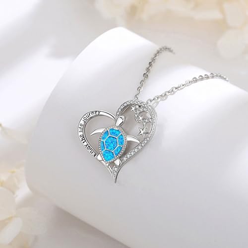 AEONSLOVE 925 Sterling Silver Turtle/Dolphin/Starfish/Whale/Seahorse/Octopus Necklace Ocean Jewelry Gifts for Women Ocean Lovers2