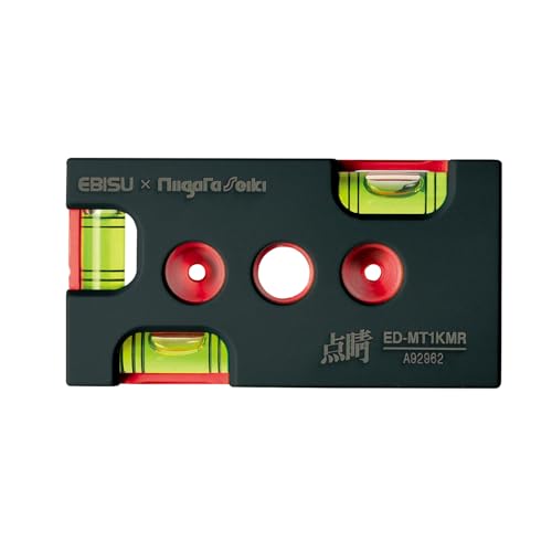 新潟精機(Niigataseiki) Moriレベル 点睛 Limited 電気工事士用水平器 垂直・水平 Φ50ホールソー用ケガキ穴付き マットブラック×レッド 92×48mm ED-MT1KMR