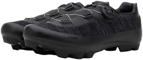 Tommaso Montagna Elite Knit Men's MTB Mountain Cycling Shoe with Quick Lace Compatible with SPD Cleats, Black