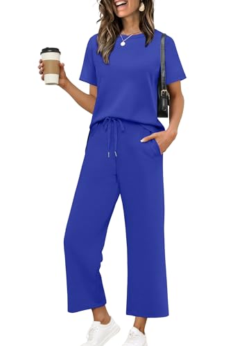 Image of XIEERDUO Women's 2 Piece Outfits Summer Lounge Sets Side Slit Loungewear