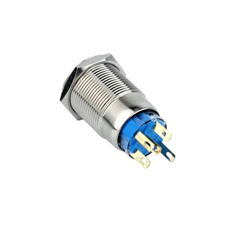 Interruptor de boton doble LED de 19 mm latching con 24V NO NC 3