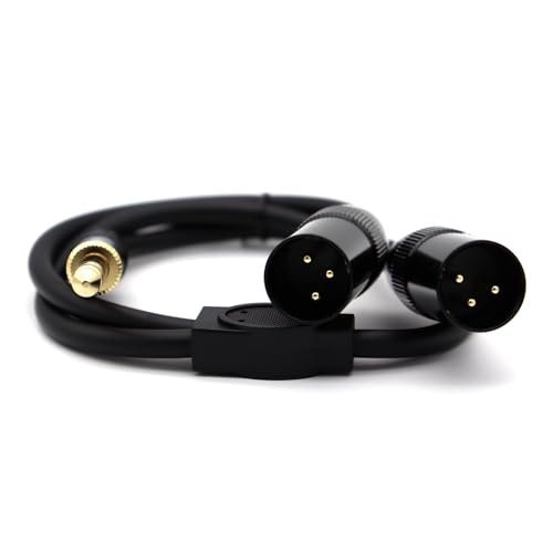 Câble TRS 6,35 mm vers double XLR mâle pour carte son et caméscope