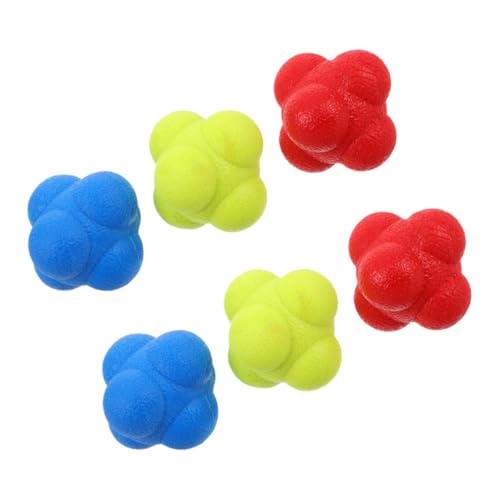 GALPADA Enhance Hand Eye Coordination 6pcs Reaction Speed Training Balls Hexagon Reflex Balls for Sports