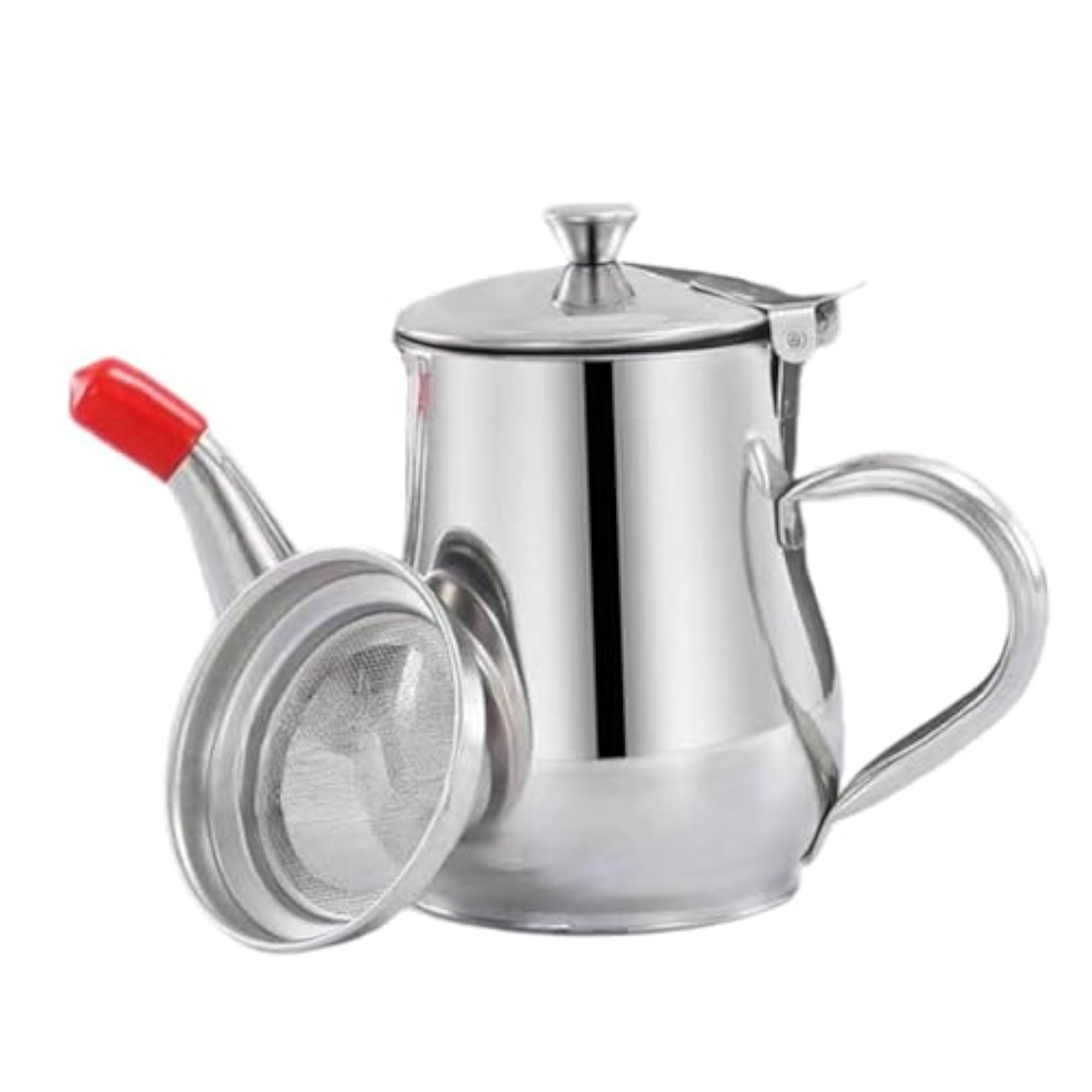 Oil Pot Kitchen Storage Strainer Container, 18oz