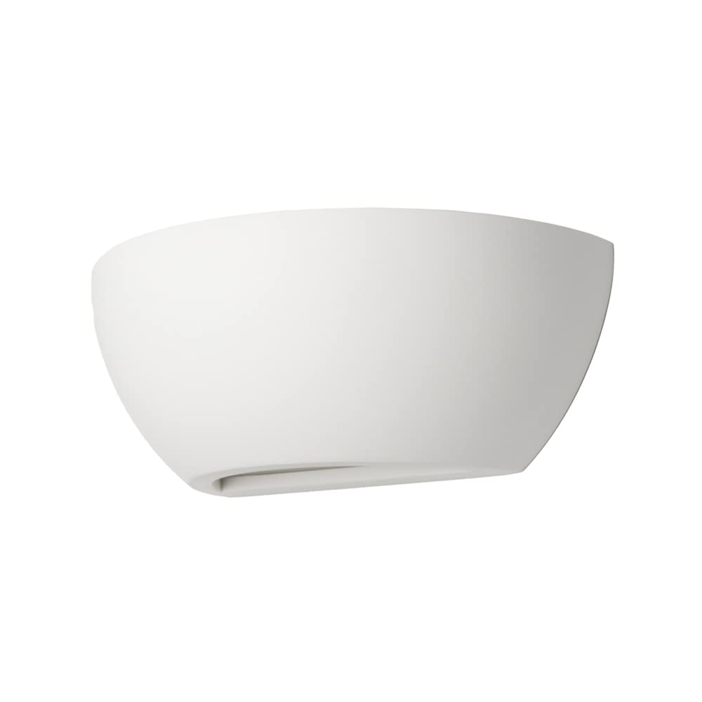 Litecraft Lui Up & Down Washer Curved Paintable Plaster Wall Light - White
