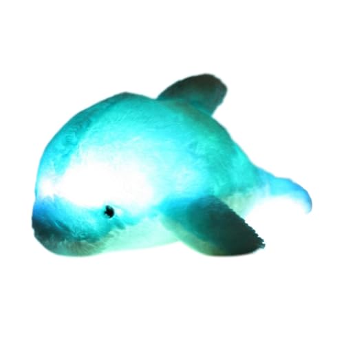 delfín de peluche, juguete de peluche delfín - Juguete de peluche LED - Juguete de peluche lindo, juguete de peluche de inducción brillante, delfín de peluche, juguete luminoso colorido para y