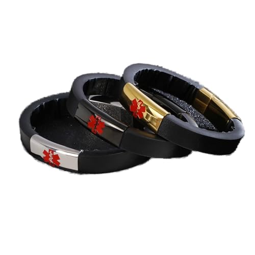 Bracelet en cuir 20.5cm KnSam bijoux punk fantaisie acier