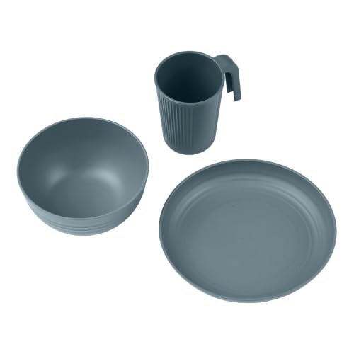 Set de Cocina para Camping ACNTENY Kit Completo con Plato, Tazón, Taza, Cuchara, Tenedor y Cuchillo en Azul miniatura 3