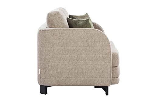 Image of HomeTown Grace Fabric Two Seater Sofa in Grey Colour