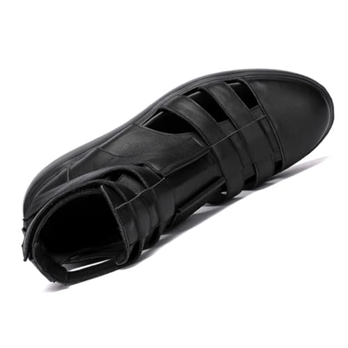 MILDSEVEN Classical Men's Business Roman Sandals, Handmade Retro Closed Toe Beach Shoes, Weave Fashion Casual Fisherman Shoes, 153