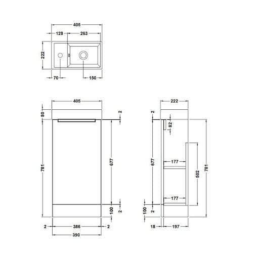 400mm Floor Standing Bathroom Vanity Unit With Basin - Image 6