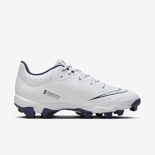 Nike Hyperdiamond 4 Keystone Women's Softball Cleats (FZ0920-103, White/Pure Platinum/Midnight Navy)3