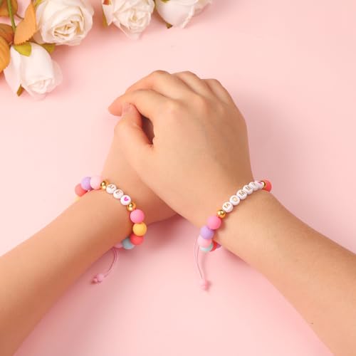 Back to School Bracelets Mommy and Me Matching Set for 2 Girls Kindergarten Preschool Pre k Prek 1st 2nd Second Grade Bracelet Mama Mini Mother Mom Daughter Jewelry Gifts4