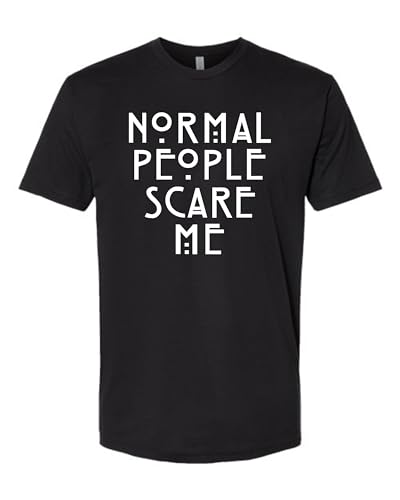 Go All Out X-Large Black Mens Normal People Scare Me Deluxe Soft T-Shirt