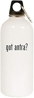 got antra? - 20oz Stainless Steel White Water Bottle with Carabiner, White
