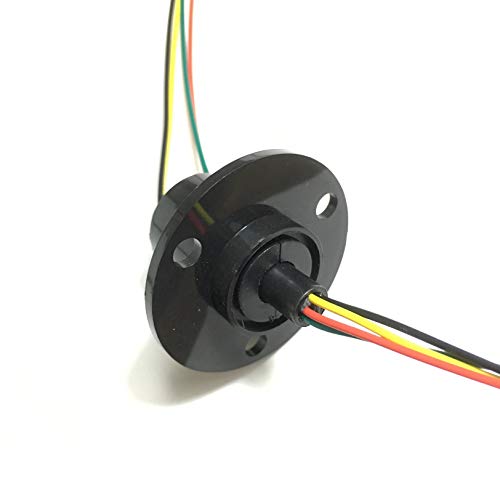 Taidacent 3 Wires 4 Wires 5A 10A 15A 30A Electrical Slip Ring Collector Ring Rotary Electrical Contact Joint Rotary Connector Commutator (4 Wires 5A Diameter 22mm)
