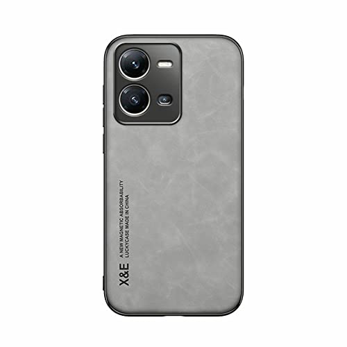 Kepuch Silklike Funda para Vivo V25 - Case Carcasa Placa de Metal Incorporada para Vivo V25 - Gris