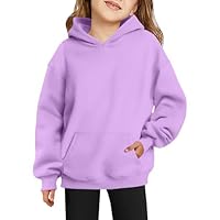 Arshiner Girls' Hoodie Warm Fleece Kids Hoodie Winter Pullover with Pocket Sweatshirt for Girls 12-13 Years Purple