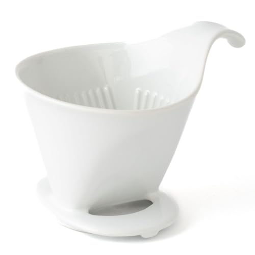 ZERO JAPAN - Bee House Pour Over Coffee Dripper - Ceramic Coffee Maker with Elegant Peek Hole, Drip Cone Brewer Coffee Gifts, Brewing Accessories - White, Standard Size