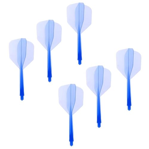 zalati Dar Shafts with Flights 6pcs Plastic Clear Style Durable Replacement Accessories for 2BA Thread Stems - Blue - Image 3
