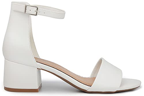 Image of LONDON FOG Women's Nikki Low Two Piece Block Heel Dress Shoe Ladies Ankle Strap Pump Sandal