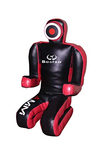 Bestzo MMA Martial Arts Brazilian Grappling Dummy Wrestling Grappling Dummy Black,Throwing Dummy for Karate,Boxing Training Synthetic Leather-70 inches-Unfilled
