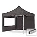 TOOLPORT Faltpavillon Faltzelt Pavillon 3x3m - 2 Seitenteile Aluminium 32mm Partyzelt 700N grau