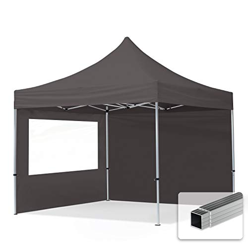 TOOLPORT Faltpavillon Faltzelt Pavillon 3x3m - 2 Seitenteile Aluminium 32mm Partyzelt 700N grau