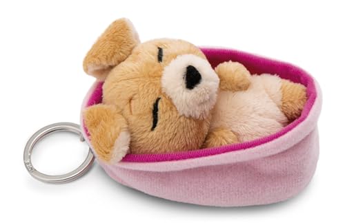 Schlüsselanhänger Sleeping Pets Hund hellbraun 8cm
