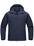 TACVASEN Softshell Jackets Mens Army Navy Jacket Climbing Sailing Trekking Jacket Shirt Fleece Sweater Parka Outoodr Jumper Coats, UK M (Tag L), Navy Blue