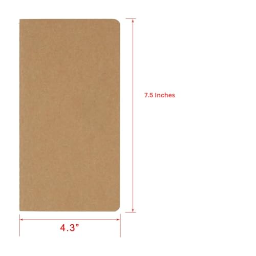 Image of PURESTORY Set of 3 Plain Travel Journal Refill Inserts - 4.3 inch x 7.5 inch, 40 Sheets /80 Pages Each - Blank Paper Notebook Inserts for Travelers Notebooks, Writing, Sketching & Journaling