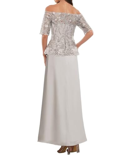 Off The Shoulder Mother of The Bride Dresses for Wedding Lace Long Chiffon Formal Evening Gown2