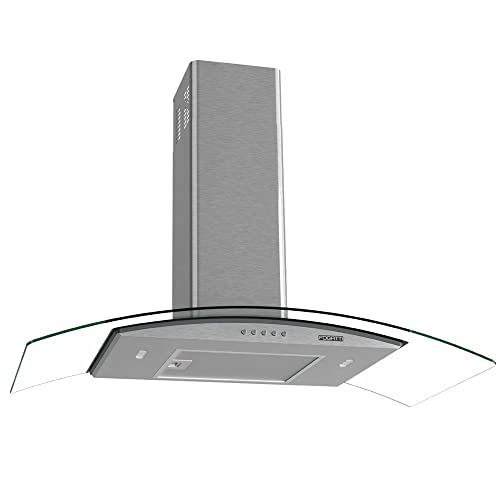 COIFA DE PAREDE 90CM VIDRO CURVO CLEAN FOGATTI KROMANOX 220V