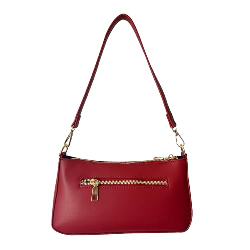 Image of Small Shoulder Bag for Women Mini Purse Retro Vegan Leather Hobo Purses Clutch Tote HandBags with Zipper Closure