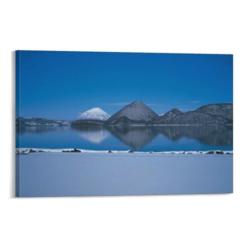 絵画 北海道 洞爺湖 アートパネル ポスター 美しい日本の風景写真 インテリア 絵画 モダン 風景画 装飾画 玄関 壁掛け キャンバス 飾り絵 シリーズ アートボード 部屋飾り 壁の絵 壁飾り ソファの背景絵画 木枠付きの完成品 75x115cm