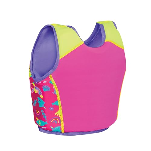 Zoggs Kids Swimsure Jacket Bright Pink/Yellow, 4-5 Years/18-25 kg, Bright Pink / Yellow - Image 2