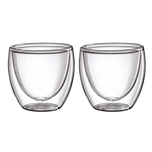 Xícara Copo Vidro Duplo 2 Peças 100ml Café Cappuccino Chá