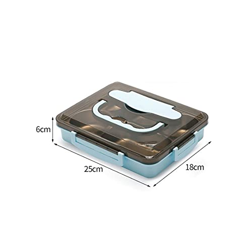 Fiambrera Bento de Acero Inoxidable, con Gran Capacidad para arroz, Aislamiento térmico Sencillo, portátil, 4 Compartimentos.