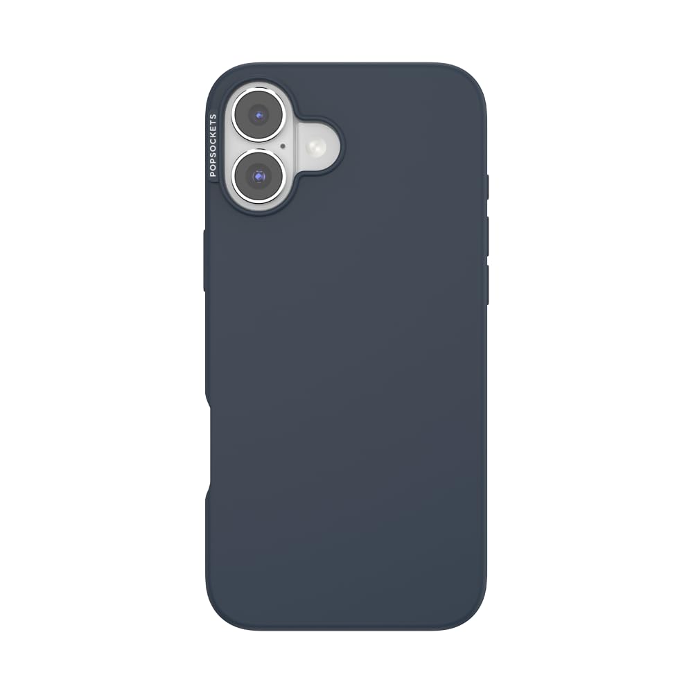 PopSockets iPhone 16 Plus Phone Case with MagSafe, Wireless Charging Compatible, Navy Blue - Navy