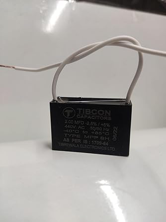 Image of Spinxx 2 MFD 440V Tibcon Capacitor for Ceiling Fan & Mini Cooler Motor (Pack of 1)